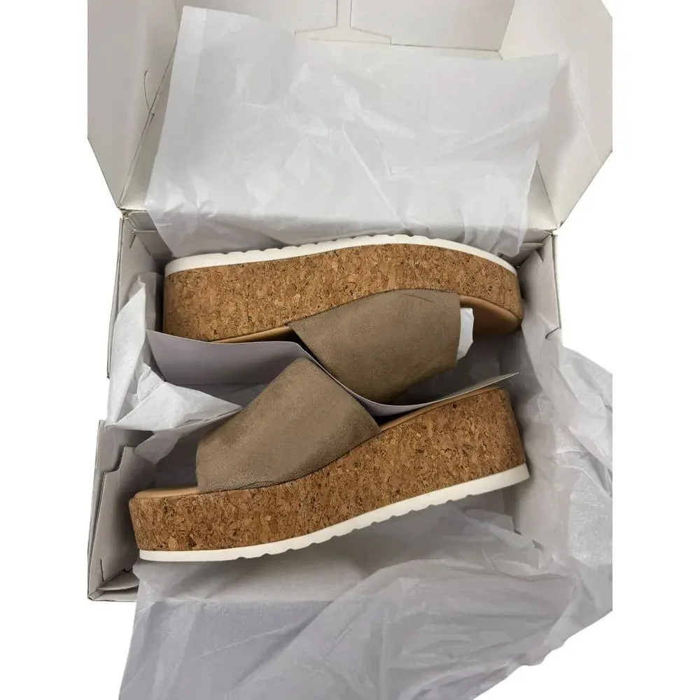 EVANS Women's Sandal Flatform Eleanor, TAN, 11 Wide